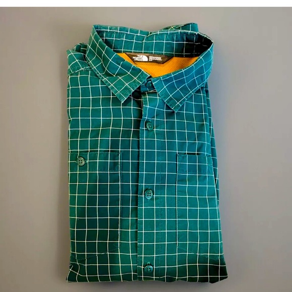 The North Face  Shirt Mens Size Small Green Plaid Long Sleeve Button - Picture 1 of 15